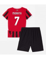 AC Milan Alvaro Morata #7 Kotipaita Lasten 2024-25 Lyhythihainen (+ shortsit)